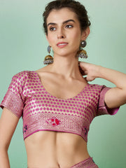 Womens Fashion Ethnic Lavender Color Sarees-MLSHWSA1400LVR0ONE