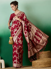 Womens Fashion Ethnic Maroon Color Sarees-MLSHWSA1405MRN0ONE
