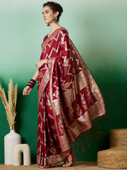 Womens Fashion Ethnic Maroon Color Sarees-MLSHWSA1405MRN0ONE