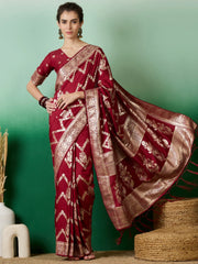 Womens Fashion Ethnic Maroon Color Sarees-MLSHWSA1405MRN0ONE