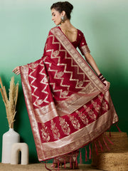Womens Fashion Ethnic Maroon Color Sarees-MLSHWSA1405MRN0ONE