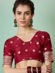 Womens Fashion Ethnic Maroon Color Sarees-MLSHWSA1405MRN0ONE