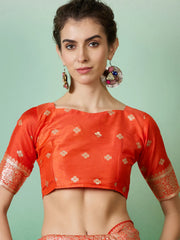 Womens Fashion Ethnic Orange Color Sarees-MLSHWSA1407ORG0ONE