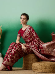 Womens Fashion Ethnic Maroon Color Sarees-MLSHWSA1410MRN0ONE