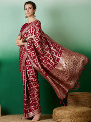 Womens Fashion Ethnic Maroon Color Sarees-MLSHWSA1410MRN0ONE