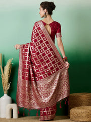 Womens Fashion Ethnic Maroon Color Sarees-MLSHWSA1410MRN0ONE