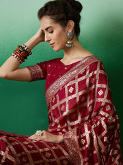 Womens Fashion Ethnic Maroon Color Sarees-MLSHWSA1410MRN0ONE