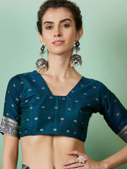 Womens Fashion Ethnic Teal Color Sarees-MLSHWSA1413TEL0ONE
