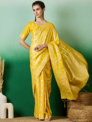 Womens Fashion Ethnic Yellow Color Sarees-MLSHWSA1414YLW0ONE