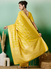 Womens Fashion Ethnic Yellow Color Sarees-MLSHWSA1414YLW0ONE