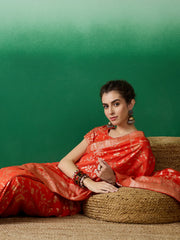 Womens Fashion Ethnic Orange Color Sarees-MLSHWSA1416ORG0ONE