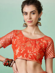 Womens Fashion Ethnic Orange Color Sarees-MLSHWSA1416ORG0ONE