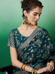 Womens Fashion Ethnic Teal Color Sarees-MLSHWSA1418TEL0ONE