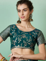 Womens Fashion Ethnic Teal Color Sarees-MLSHWSA1418TEL0ONE