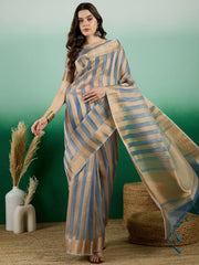 Womens Fashion Ethnic Teal Color Sarees-MLSHWSA1423TEL0ONE