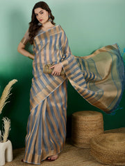 Womens Fashion Ethnic Teal Color Sarees-MLSHWSA1423TEL0ONE