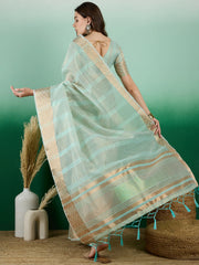 Womens Fashion Ethnic Sea Green Color Sarees-MLSHWSA1428SGR0ONE