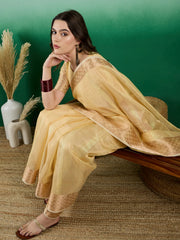 Womens Fashion Ethnic Yellow Color Sarees-MLSHWSA1429YLW0ONE