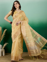 Womens Fashion Ethnic Yellow Color Sarees-MLSHWSA1429YLW0ONE