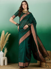 Womens Fashion Ethnic Green Color Sarees-MLSHWSA1432GRN0ONE