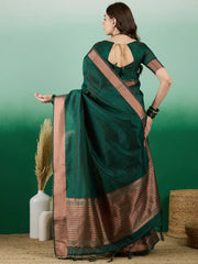 Womens Fashion Ethnic Green Color Sarees-MLSHWSA1432GRN0ONE