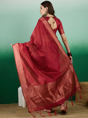 Womens Fashion Ethnic Red Color Sarees-MLSHWSA1433RED0ONE