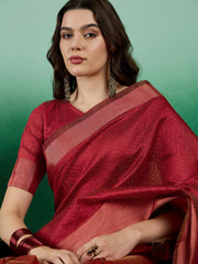 Womens Fashion Ethnic Red Color Sarees-MLSHWSA1433RED0ONE