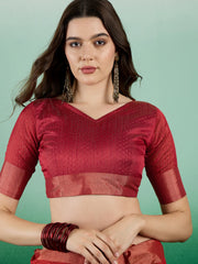 Womens Fashion Ethnic Red Color Sarees-MLSHWSA1433RED0ONE