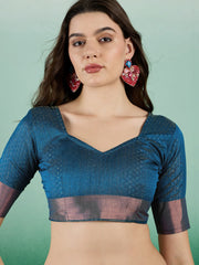 Womens Fashion Ethnic Teal Color Sarees-MLSHWSA1434TEL0ONE