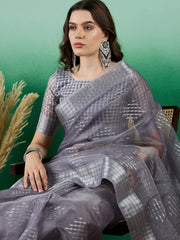 Womens Fashion Ethnic Grey Color Sarees-MLSHWSA1436GRY0ONE