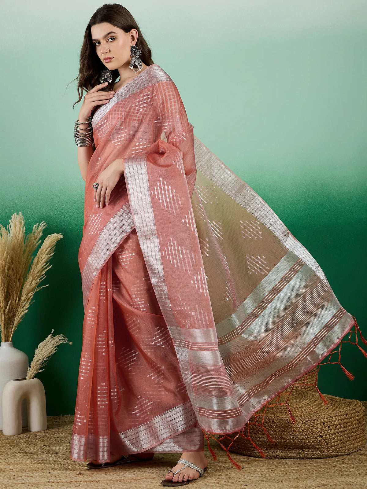 Womens Fashion Ethnic Orange Color Sarees-MLSHWSA1437ORG0ONE