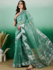 Womens Fashion Ethnic Sea Green Color Sarees-MLSHWSA1439SGR0ONE