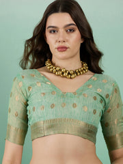 Womens Fashion Ethnic Green Color Sarees-MLSHWSA1442GRN0ONE