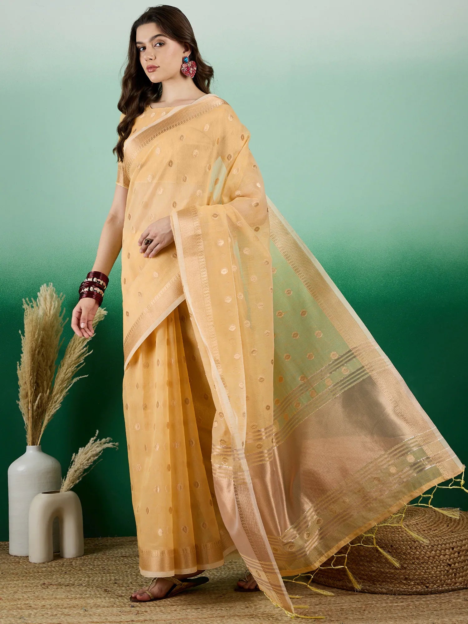 Yellow Organza Saree: Indian Sarees & Wedding Style