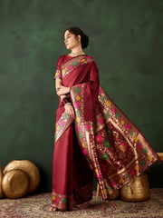 Womens Fashion Ethnic Maroon Color Sarees-MLSHWSA1463MRN0ONE