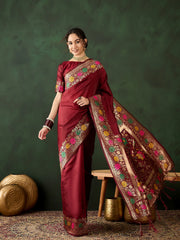 Womens Fashion Ethnic Maroon Color Sarees-MLSHWSA1463MRN0ONE