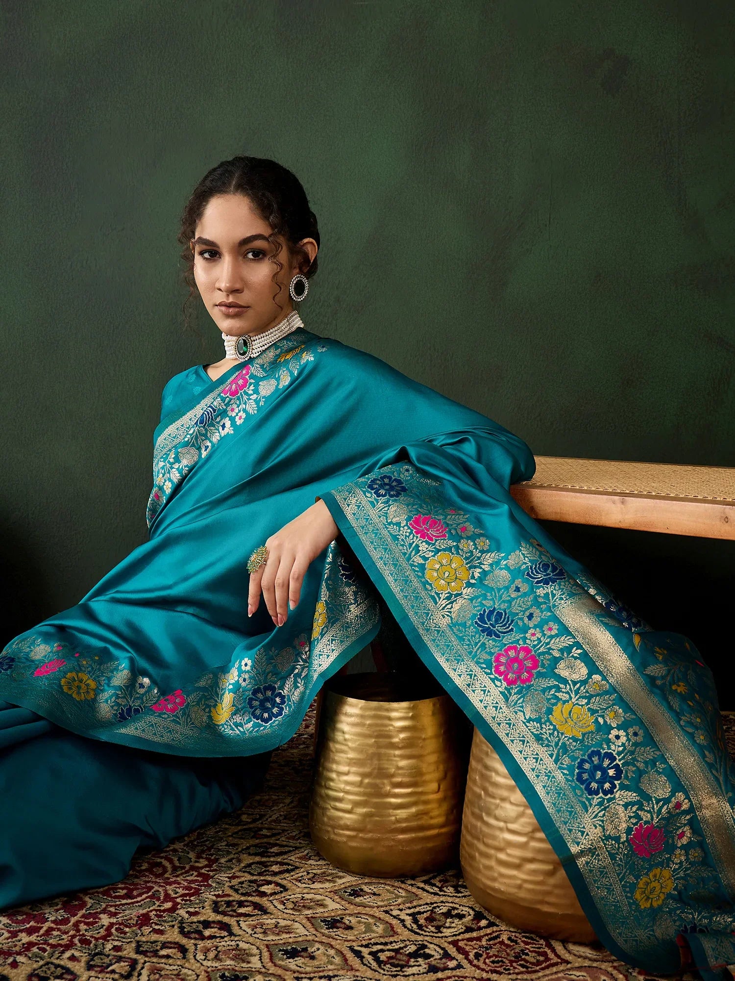Green Polyester Saree | Indian Sarees & Wedding Styles