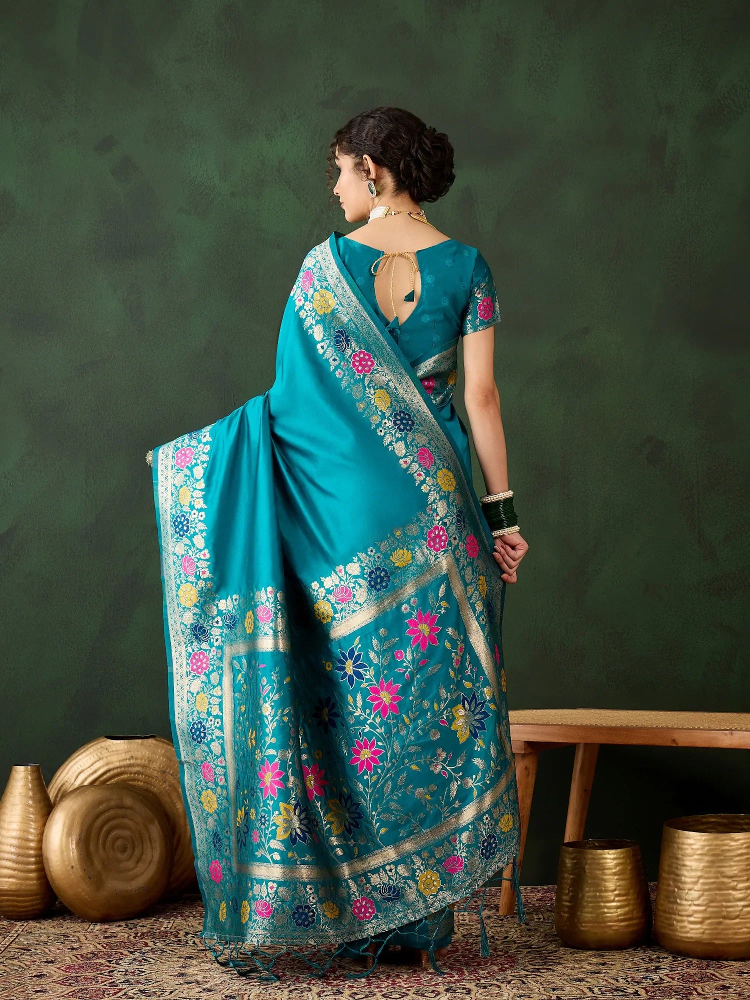 Green Polyester Saree | Indian Sarees & Wedding Styles