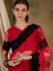 Womens Fashion Ethnic Red Color Sarees-MLSHWSA1137RED0ONE