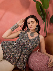 Stylum Women's Black Floral Printed Cotton Co-Ord Set (CSBLACKBON)