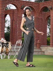 Stylum Women's Black Printed Cotton Blend Co-Ords Set (CSBLACKSCOTT)