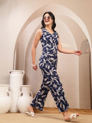 Stylum Women's Blue Abstract Printed Rayon Co-Ord Set (CSBLUEKEVDA)