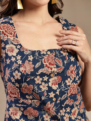 Stylum Women's Blue Floral Printed Cotton Co-Ord Set (CSBLUESWING)