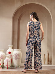 Stylum Women's Blue Floral Printed Cotton Co-Ord Set (CSBLUESWING)