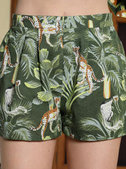 Stylum Women's Green Tropical Printed Cotton Co-ord Set (CSGREENFOREST)