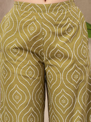 Stylum Women's Green Bandhej Printed Cotton Co-Ord Set (CSGREENOPERA)