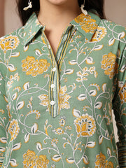 Stylum Women's Green Floral Printed Cotton Co-Ords Set (CSGREENRANJAN)