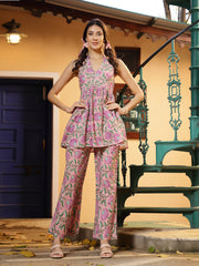 Stylum Women's Lavender Floral Printed Cotton Co-Ord Set (CSLAVENDERKOCHI)