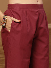Stylum Women's Magenta Solid Cotton Co-Ord Set (CSMAGENTARUKKA)