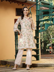 Stylum Women's Pestal Peach Floral Printed Cotton Co-ord Set (CSMARCOCPEACH)